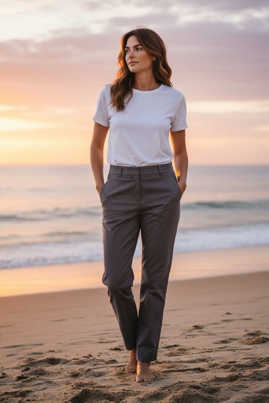 Eileen Fisher Women's 4 Charcoal Gray Italian Fabric Flat Front Cropped Pants